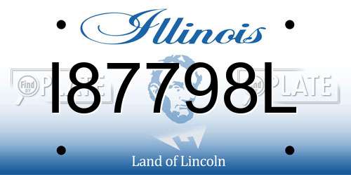 I87798L Illinois License Plate