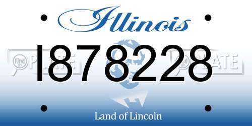 I878228 Illinois License Plate