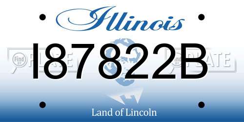 I87822B Illinois License Plate