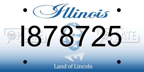 I878725 Illinois License Plate