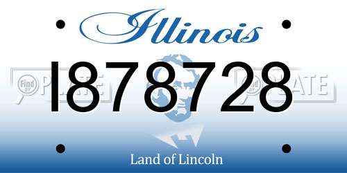 I878728 Illinois License Plate