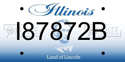 I87872B Illinois License Plate