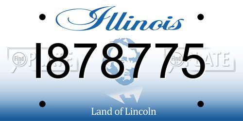 I878775 Illinois License Plate