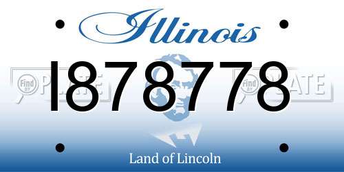 I878778 Illinois License Plate
