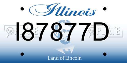 I87877D Illinois License Plate