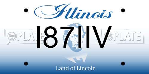 I87IIV Illinois License Plate