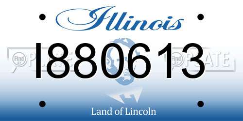 I880613 Illinois License Plate