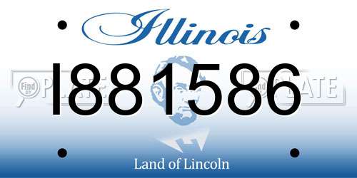 I881586 Illinois License Plate