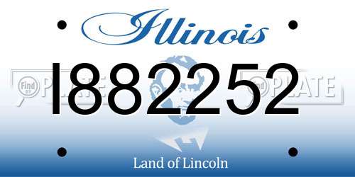 I882252 Illinois License Plate