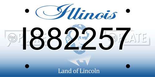 I882257 Illinois License Plate