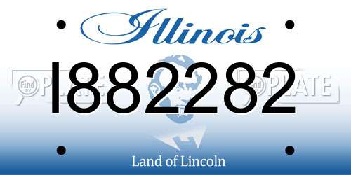 I882282 Illinois License Plate
