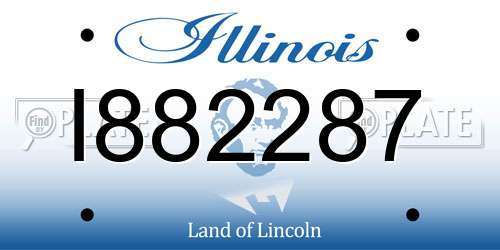 I882287 Illinois License Plate