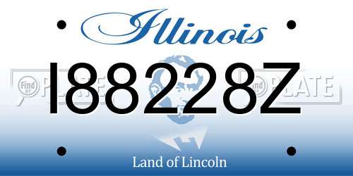 I88228Z Illinois License Plate