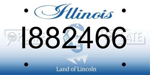 I882466 Illinois License Plate