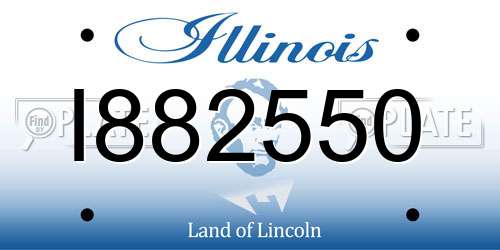 I882550 Illinois License Plate