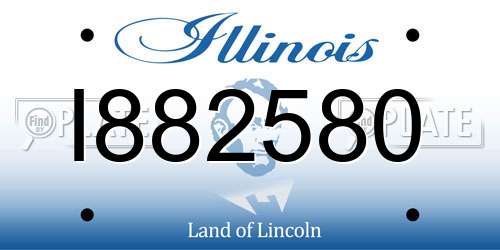 I882580 Illinois License Plate
