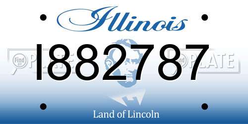 I882787 Illinois License Plate