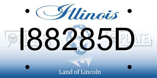 I88285D Illinois License Plate