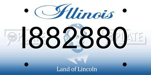 I882880 Illinois License Plate