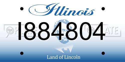 I884804 Illinois License Plate