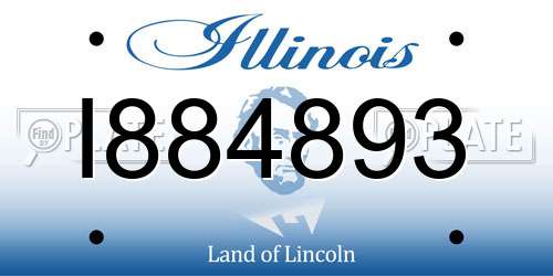 I884893 Illinois License Plate