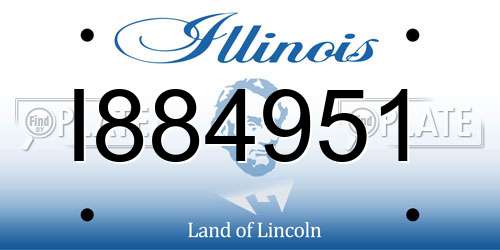 I884951 Illinois License Plate