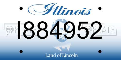 I884952 Illinois License Plate