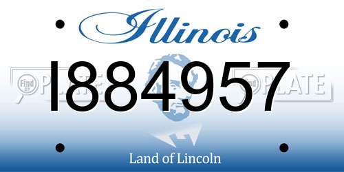 I884957 Illinois License Plate
