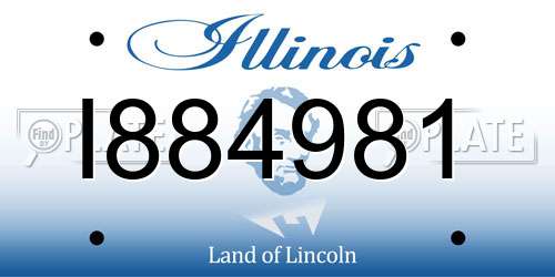 I884981 Illinois License Plate