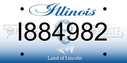I884982 Illinois License Plate