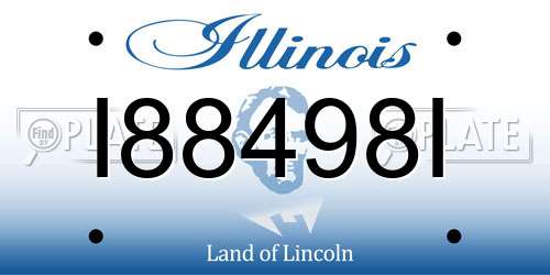 I88498I Illinois License Plate