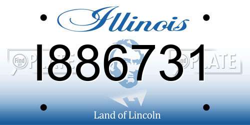 I886731 Illinois License Plate