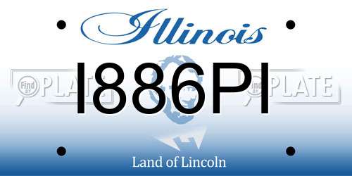 I886PI Illinois License Plate
