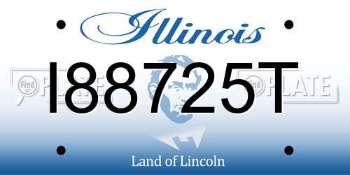 I88725T Illinois License Plate