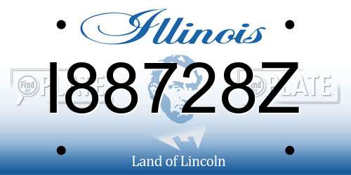 I88728Z Illinois License Plate