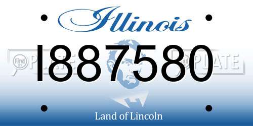 I887580 Illinois License Plate