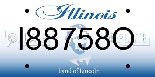 I88758O Illinois License Plate