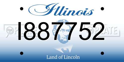 I887752 Illinois License Plate