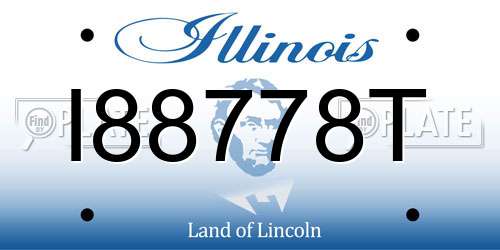 I88778T Illinois License Plate