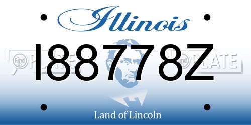 I88778Z Illinois License Plate