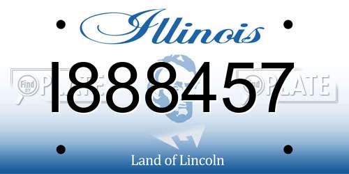 I888457 Illinois License Plate