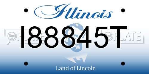 I88845T Illinois License Plate