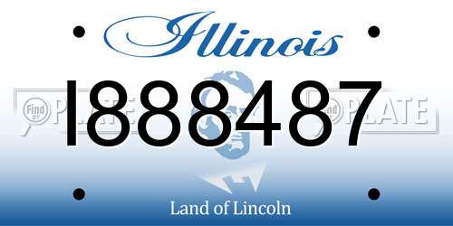 I888487 Illinois License Plate