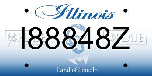 I88848Z Illinois License Plate