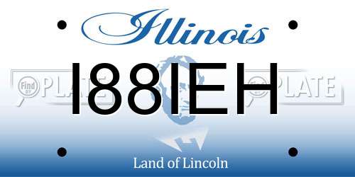 I88IEH Illinois License Plate