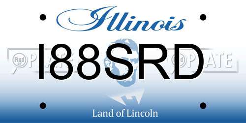 I88SRD Illinois License Plate