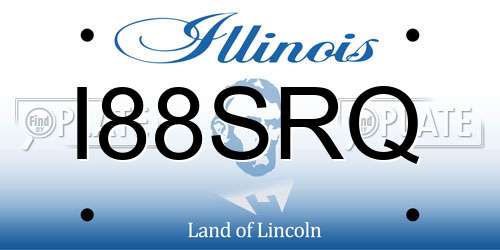 I88SRQ Illinois License Plate
