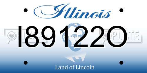 I89122O Illinois License Plate