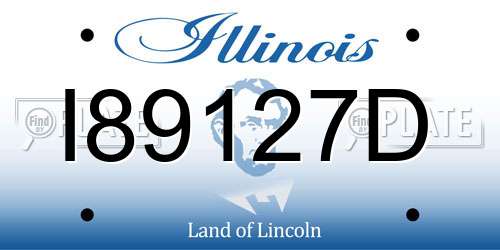 I89127D Illinois License Plate