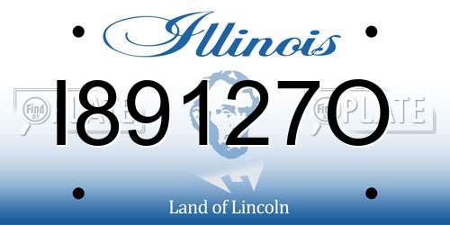 I89127O Illinois License Plate